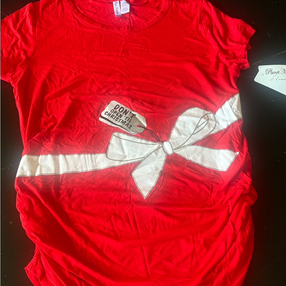 NWT Planet Motherhood Maternity Christmas Top. Sz Large